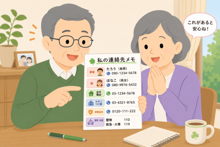 親に渡せる連絡先メモのつくり方｜緊急時にも安心の1枚