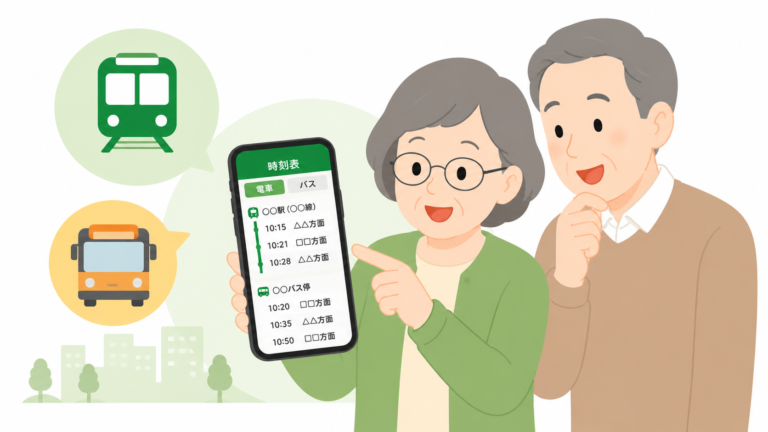 電車・バスの時刻表をスマホで調べる方法｜外出前にあわてないやさしい使い方
