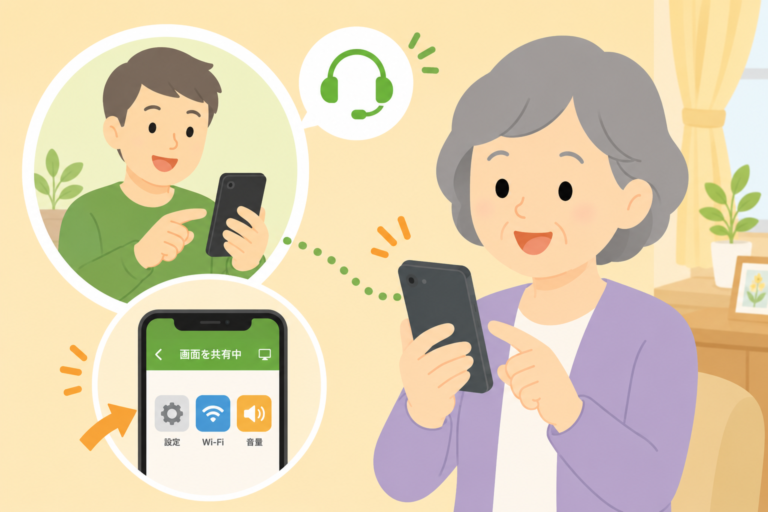 親のスマホを家族が遠隔でサポートする方法｜離れていても落ち着いて手伝うコツ
